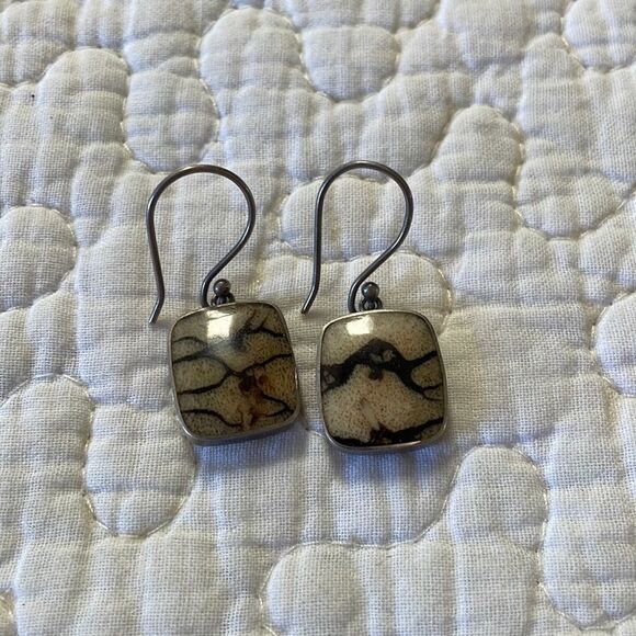 Sterling silver & stone earrings - Picture 1 of 2